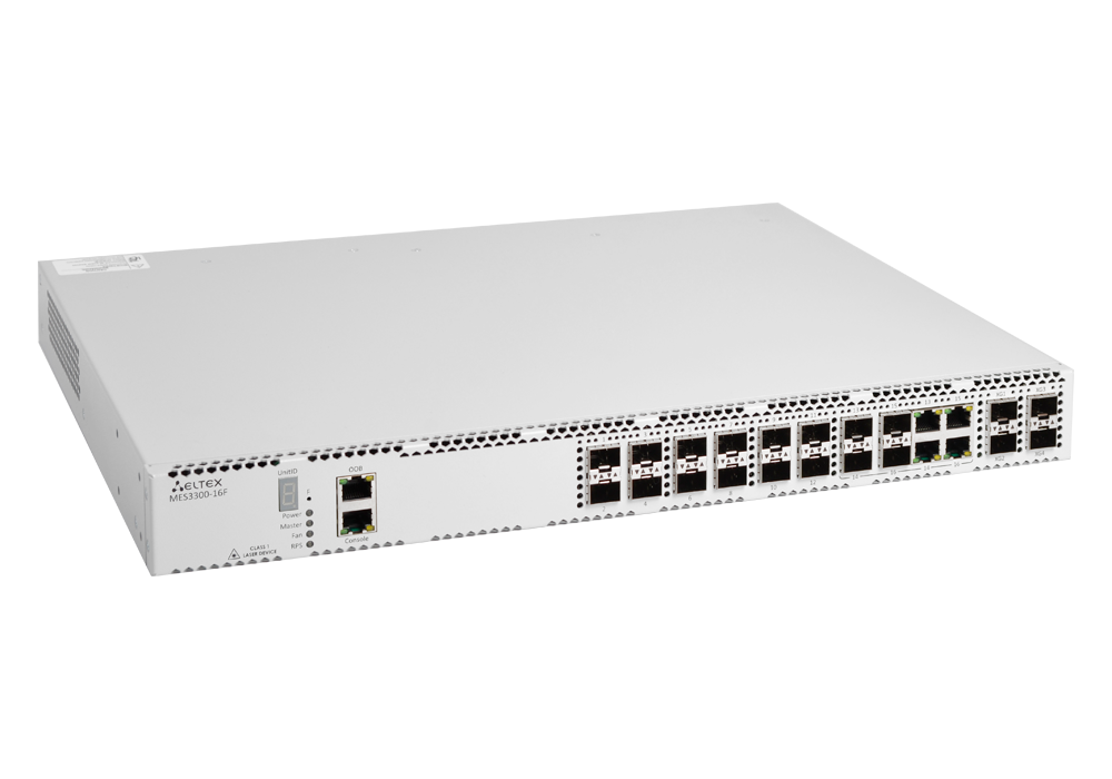 Ethernet-коммутатор MES3300-16F, 12x1G SFP + 4xCombo + 4x10G SFP+, L3, dual PSU